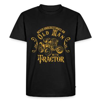 Tractor Lover Funny Tractor Gift - Men's Premium Organic T-Shirt - black - Front - Nico (187cm)