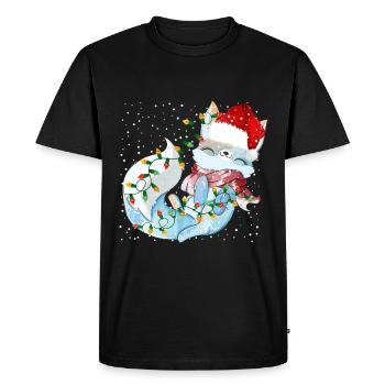 Cute arctic fox gift - Men's Premium Organic T-Shirt - black - Front - Nico (187cm)