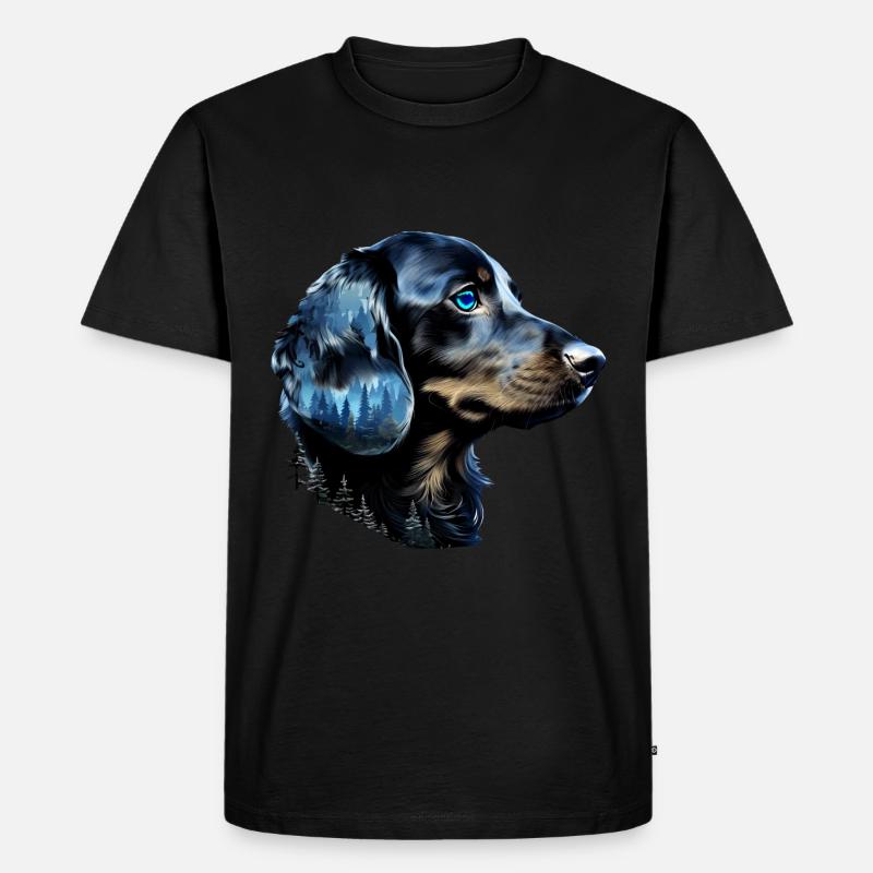 Dackel - Männer Premium Bio T-Shirt - Schwarz