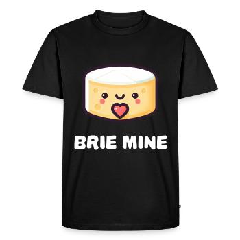 Brie Mine Fromage mignon - T-shirt Premium bio Homme - noir - Devant - Nico (187cm)