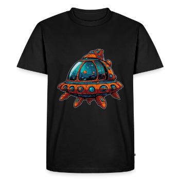 Soucoupe volante de vaisseau spatial imaginative - T-shirt Premium bio Homme - noir - Devant - Nico (187cm)