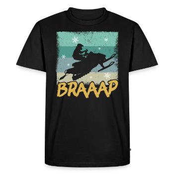 Motoneige, motoneige, moto neige, BRAAP - T-shirt Premium bio Homme - noir - Devant - Nico (187cm)