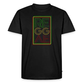 Reggae Retro, Ragga, Jamaica, Rasta - Men's Premium Organic T-Shirt - black - Front - Nico (187cm)