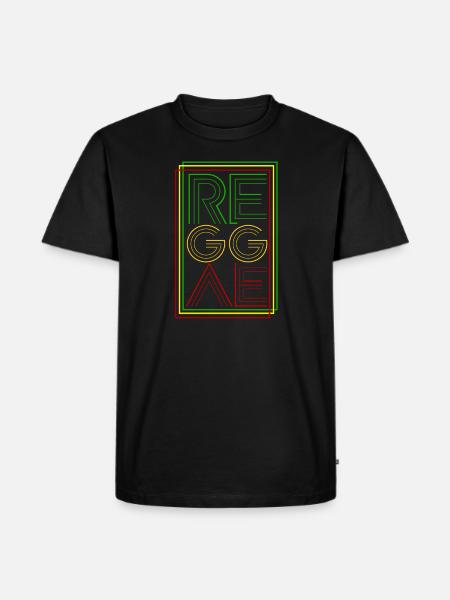 Reggae Retro, Ragga, Jamaika, Rasta - Männer Premium Bio T-Shirt - Schwarz