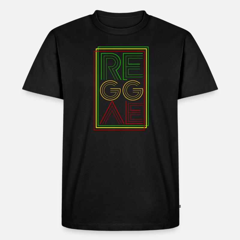 Reggae Retro, Ragga, Jamaika, Rasta - Männer Premium Bio T-Shirt - Schwarz
