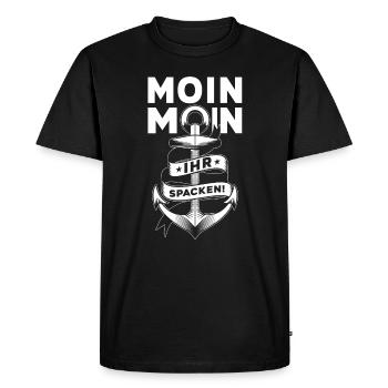 Moin Moin votre chemise Spacken pour Northern Lights et Ha - T-shirt Premium bio Homme - noir - Devant - Nico (187cm)