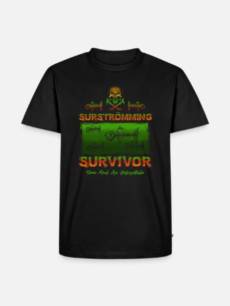 Surströmming Survivor Tshirt - Men's Premium Organic T-Shirt - black