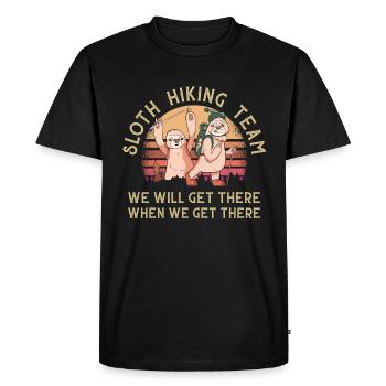 Équipe de randonnée paresseux, nous y arriverons Design - T-shirt Premium bio Homme - noir - Devant - Nico (187cm)