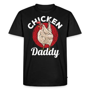 Poulet Papa I - T-shirt Premium bio Homme - noir - Devant - Nico (187cm)