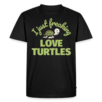 Turtles funny gift - Men's Premium Organic T-Shirt - black - Front - Nico (187cm)
