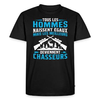 Les meilleurs Deviennent Chasseurs - T-shirt Premium bio Homme - noir - Devant - Nico (187cm)