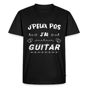 J peux pas j ai guitare - T-shirt Premium bio Homme - noir - Devant - Nico (187cm)