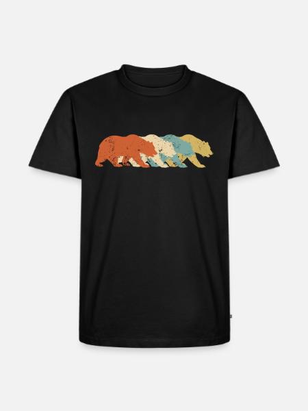 Bear Retro Bears Vintage - Men's Premium Organic T-Shirt - black