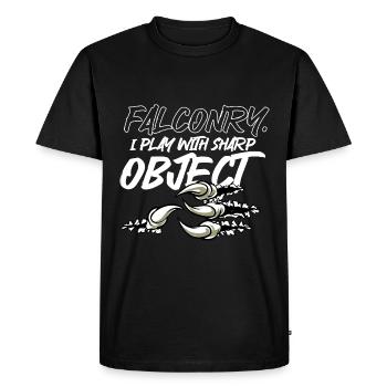 Falconry Ornithology Gift - Men's Premium Organic T-Shirt - black - Front - Nico (187cm)
