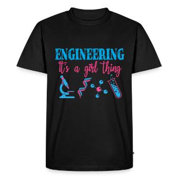 L’ingénierie c’est une fille Fille scientifique - T-shirt Premium bio Homme - noir - Devant - Nico (187cm)