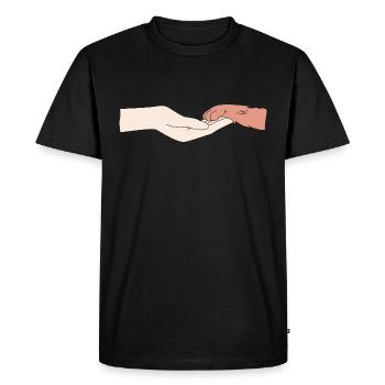 A human hand and a dog's paw - Men's Premium Organic T-Shirt - black - Front - Nico (187cm)