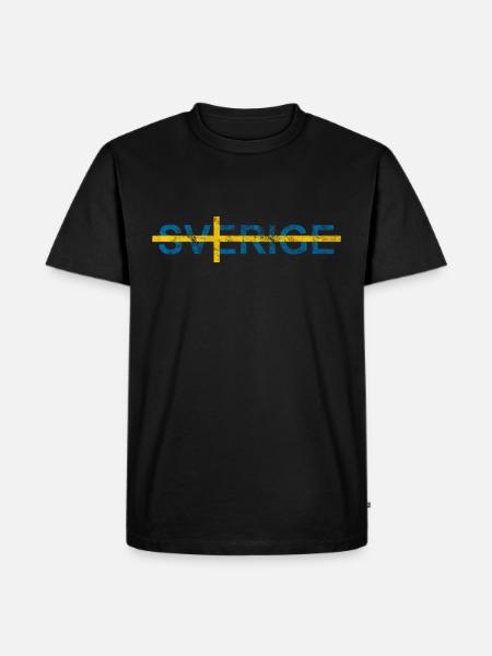Sverige Swedish Flag Sweden Scandinavia - Men's Premium Organic T-Shirt - black