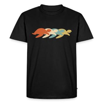 Turtle Retro Turtles - Men's Premium Organic T-Shirt - black - Front - Nico (187cm)
