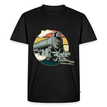 train - Men's Premium Organic T-Shirt - black - Front - Nico (187cm)