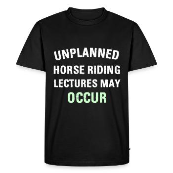 DES CONFÉRENCES D’ÉQUITATION IMPRÉVUES PEUVENT AVOIR LIEU - T-shirt Premium bio Homme - noir - Devant - Nico (187cm)