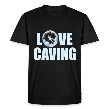 Love Caving - Speleology Potholing Speleo Caver - Men's Premium Organic T-Shirt - black - Front - Nico (187cm)