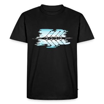 Rudern, Ruderteam, Boot und Wasser - Men's Premium Organic T-Shirt - black - Front - Nico (187cm)