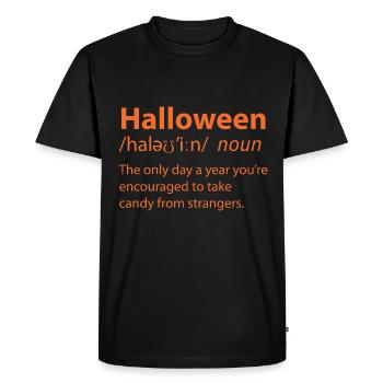 Halloween Funny Dictionary Definition - Men's Premium Organic T-Shirt - black - Front - Nico (187cm)
