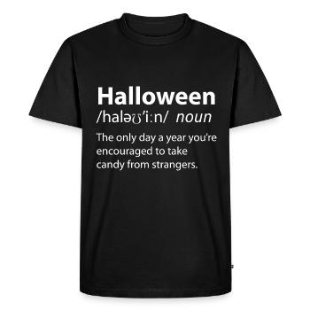 Halloween Funny Dictionary Definition - Men's Premium Organic T-Shirt - black - Front - Nico (187cm)
