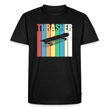 Trasher, planche à roulettes, planche à roulettes, patineur - T-shirt Premium bio Homme - noir - Devant - Nico (187cm)
