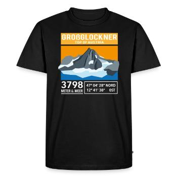 Grossglockner 3798m low poly mountain summit Austria - Men's Premium Organic T-Shirt - black - Front - Nico (187cm)