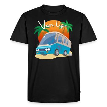 Van Life, RV, Camping Vacances - T-shirt Premium bio Homme - noir - Devant - Nico (187cm)