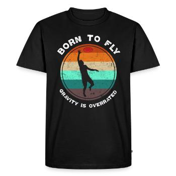Né pour piloter l’Ultimate Frisbee - T-shirt Premium bio Homme - noir - Devant - Nico (187cm)