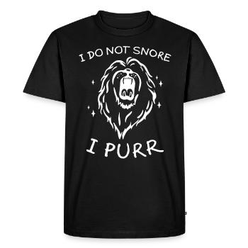 Purring Lion Funny Saying Sleeping Gift - Men's Premium Organic T-Shirt - black - Front - Nico (187cm)