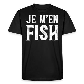 Je M'en Fish - Phrase Drôle - T-shirt Premium bio Homme - noir - Devant - Nico (187cm)
