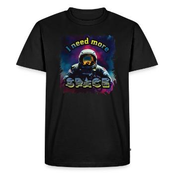 Astronaut Spaceman I need more Space - Men's Premium Organic T-Shirt - black - Front - Nico (187cm)