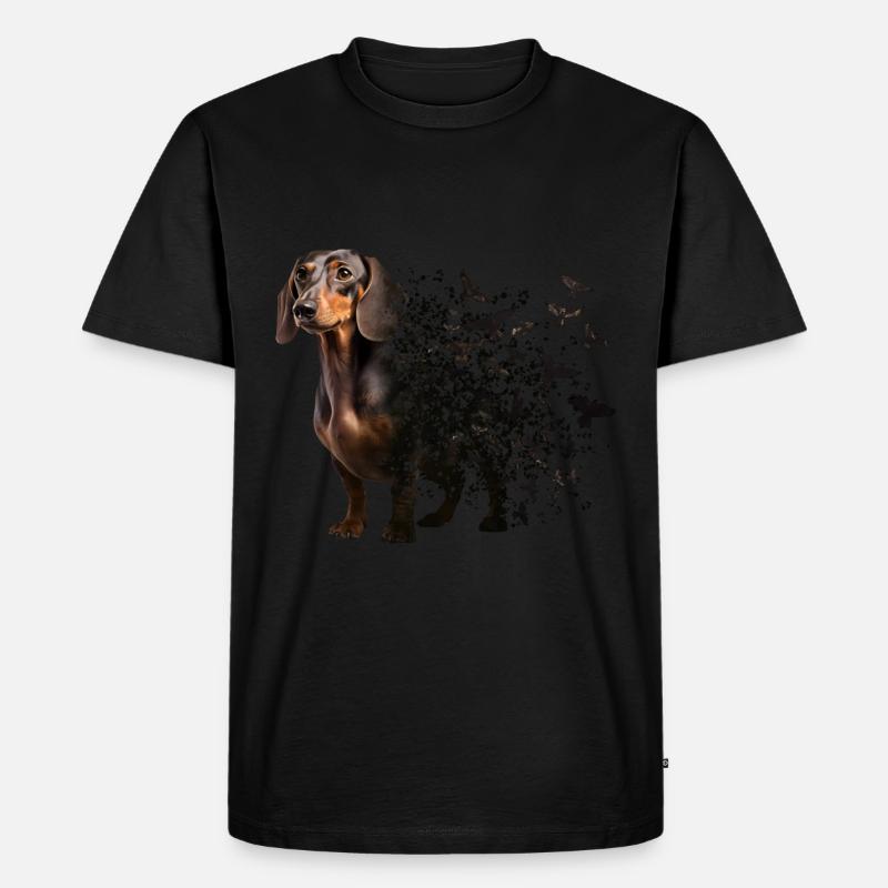 Dackel - Männer Premium Bio T-Shirt - Schwarz