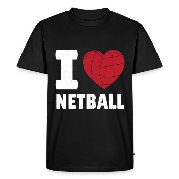 Cadeau de joueur de netball Love Netball - T-shirt Premium bio Homme - noir - Devant - Nico (187cm)