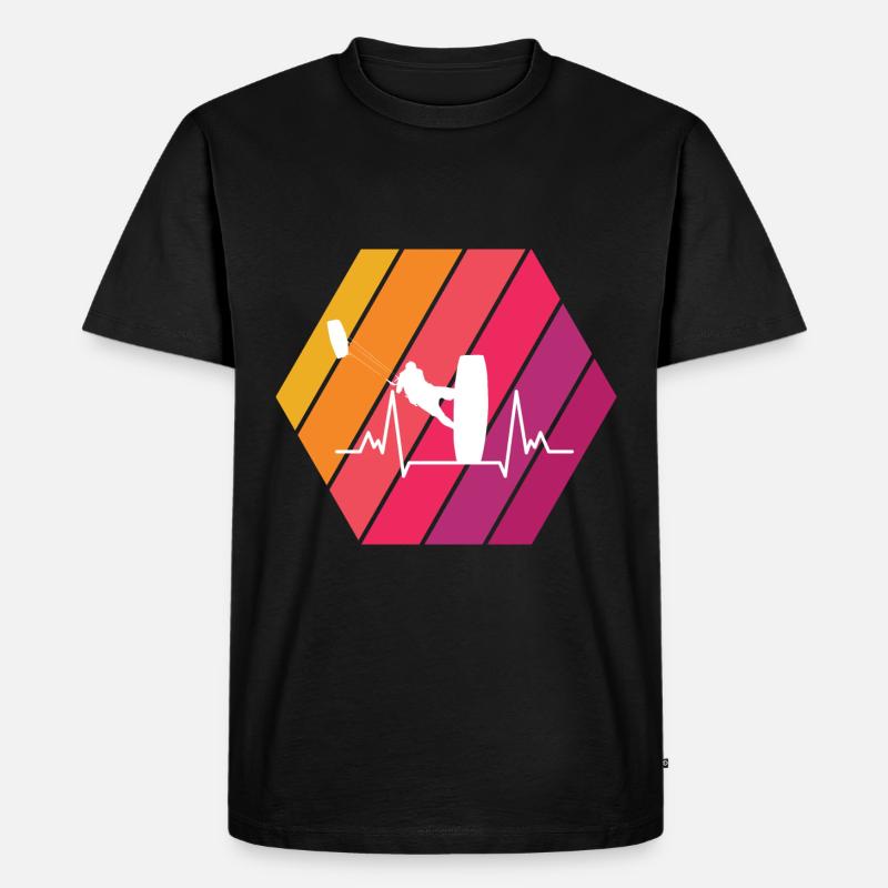 Kitesurfing - Männer Premium Bio T-Shirt - Schwarz