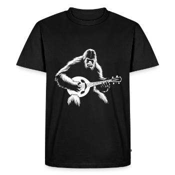 Fox Playing Guitar Gift - Men's Premium Organic T-Shirt - black - Front - Nico (187cm)