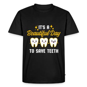 Dentiste - T-shirt Premium bio Homme - noir - Devant - Nico (187cm)