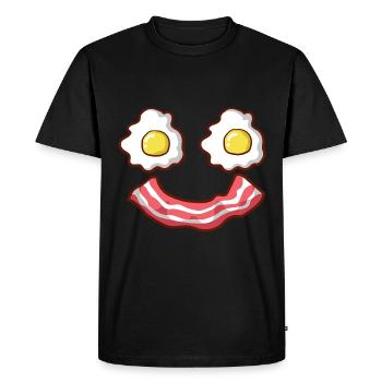 Breakfast Eggs Bacon Gift - Men's Premium Organic T-Shirt - black - Front - Nico (187cm)