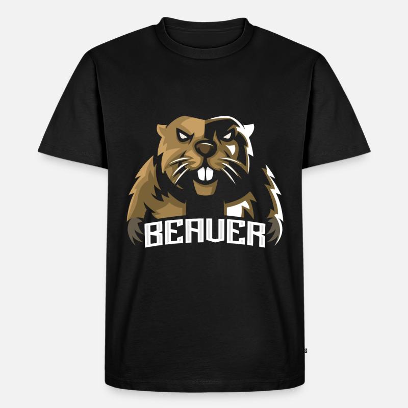 Biber - Männer Premium Bio T-Shirt - Schwarz