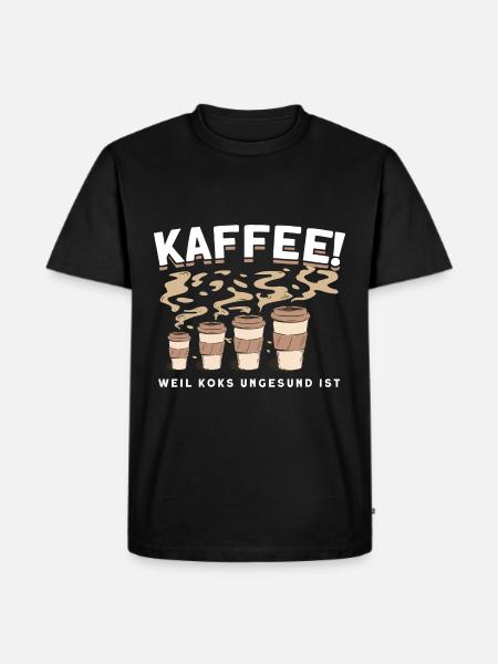 Kaffee - Männer Premium Bio T-Shirt - Schwarz