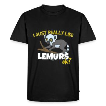Lémurien - T-shirt Premium bio Homme - noir - Devant - Nico (187cm)