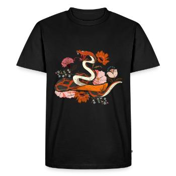 Animal Wildflowers Predator Gift Flowers Snake - Men's Premium Organic T-Shirt - black - Front - Nico (187cm)