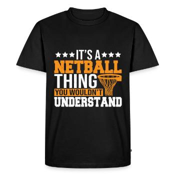 Cadeau de joueur de netball Love Netball - T-shirt Premium bio Homme - noir - Devant - Nico (187cm)