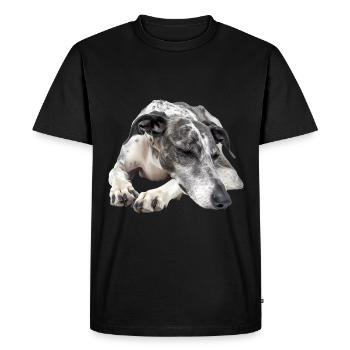 Lévrier - T-shirt Premium bio Homme - noir - Devant - Nico (187cm)