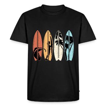 Surf surfer cadeau Vintage Surf Surf Surf Plage - T-shirt Premium bio Homme - noir - Devant - Nico (187cm)