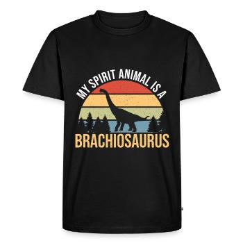 Brachiosaure dinosaure cadeau - T-shirt Premium bio Homme - noir - Devant - Nico (187cm)