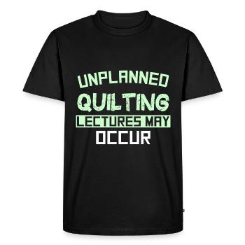DES CONFÉRENCES IMPRÉVUES SUR LA COURTEPOINTE PEUVENT AVOIR LIEU - T-shirt Premium bio Homme - noir - Devant - Nico (187cm)